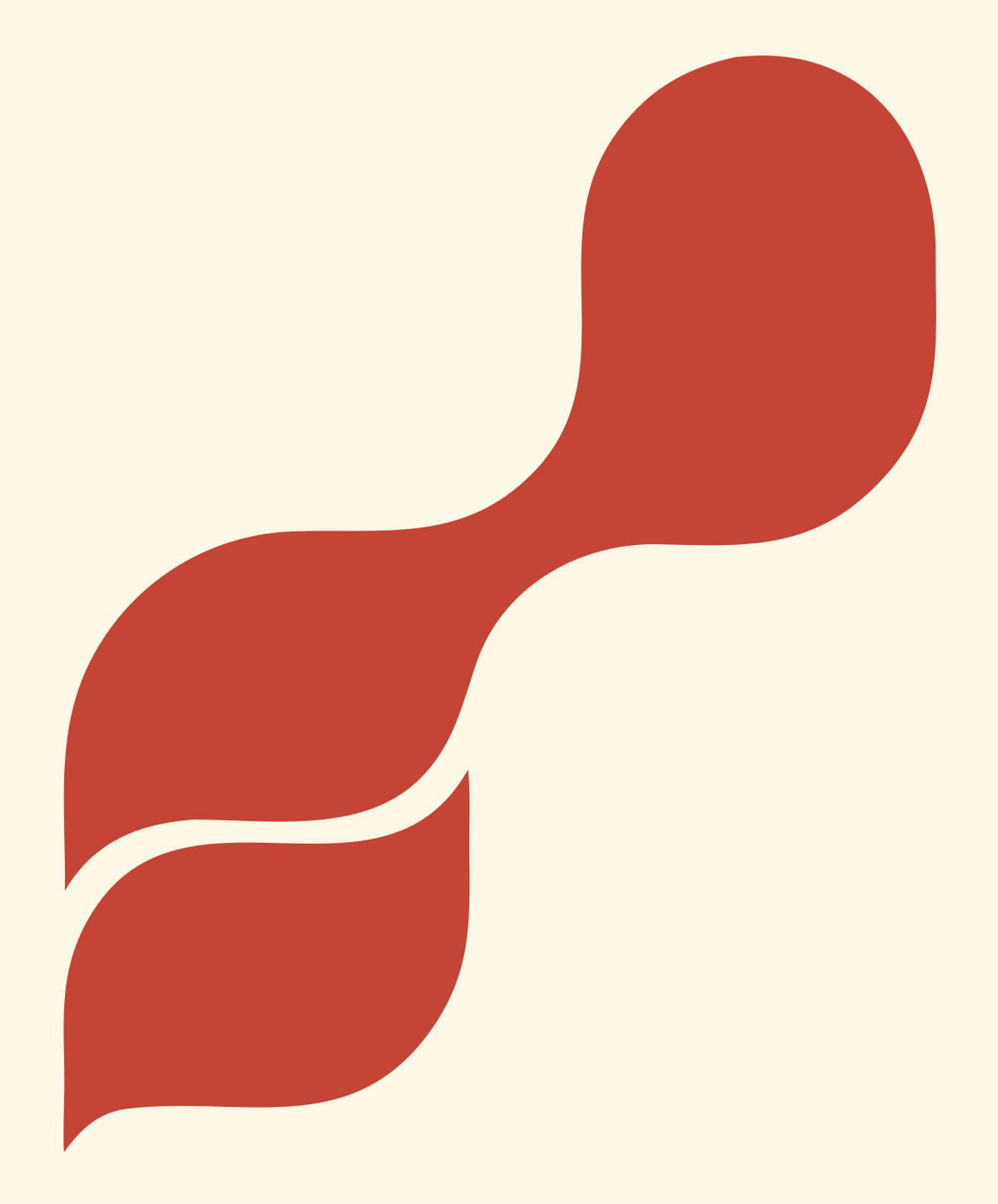 Flowing Wave Chip Logo #fff8e7/#c44536
