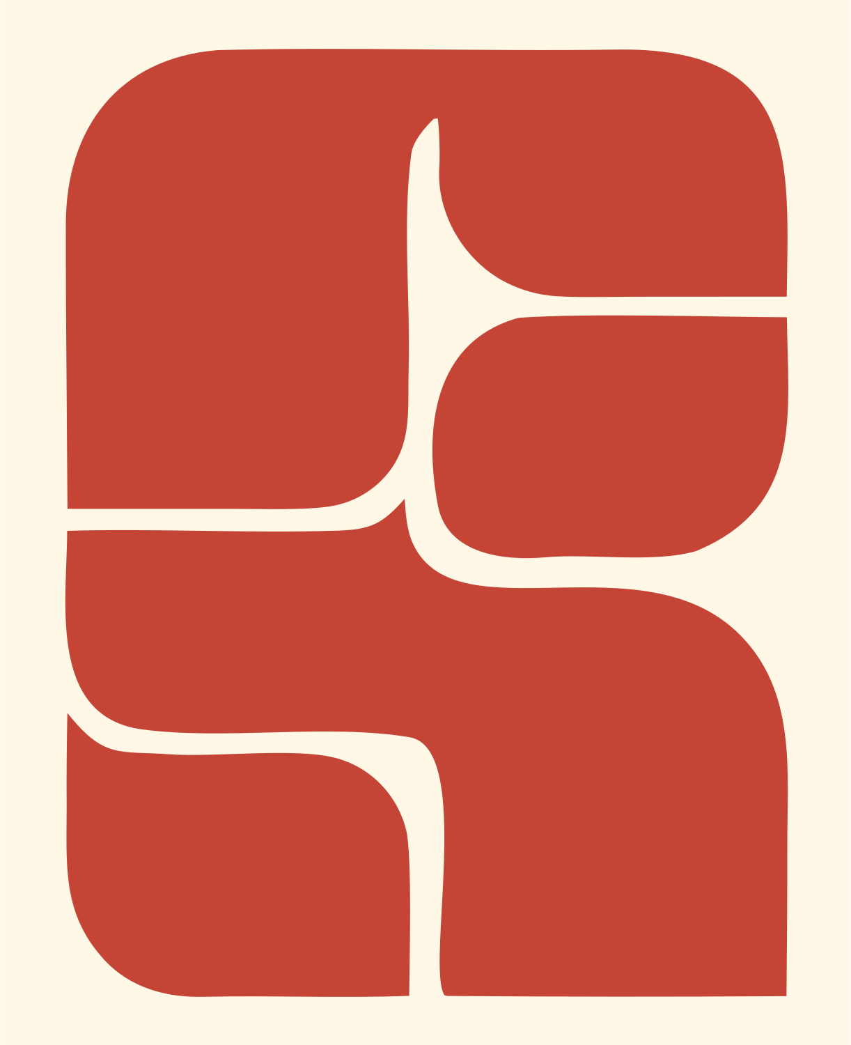Interlocking Blocks Chip Logo #fff8e7/#c44536