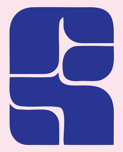 Interlocking Blocks Chip Logo #fce4ec/#283593