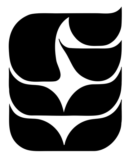Four Petal Star Chip Logo #ffffff/#000000