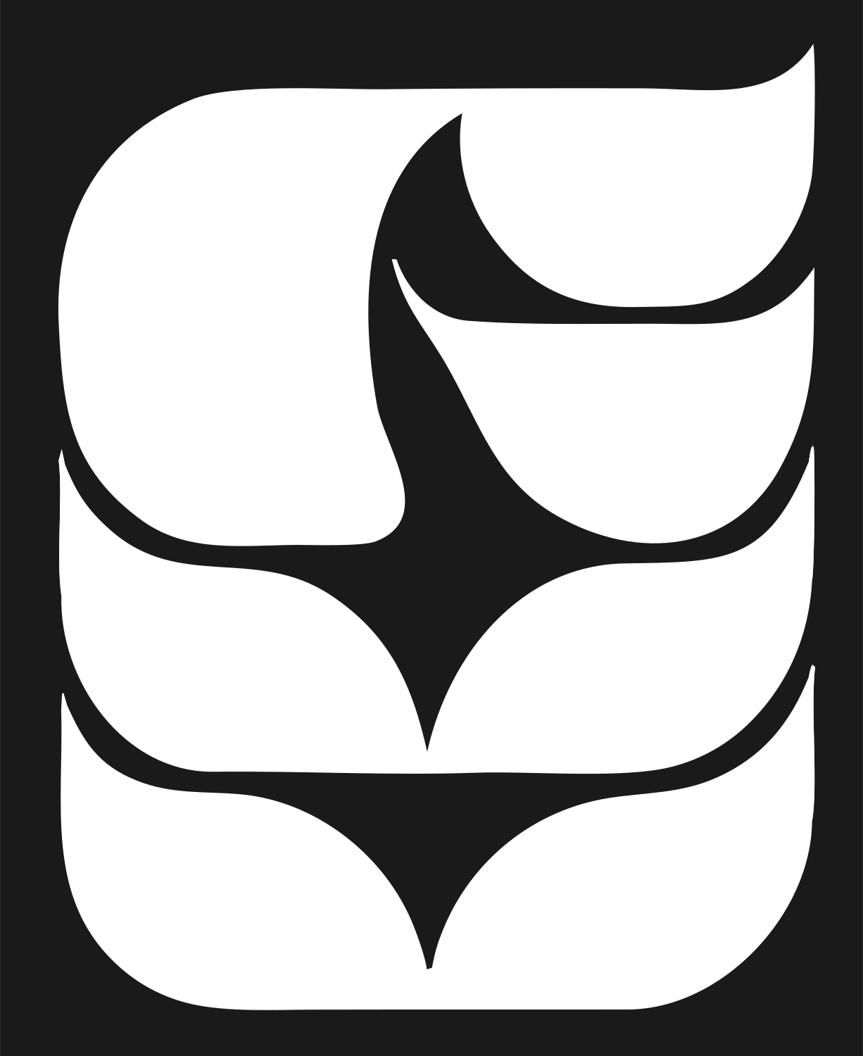 Four Petal Star Chip Logo #1a1a1a/#ffffff
