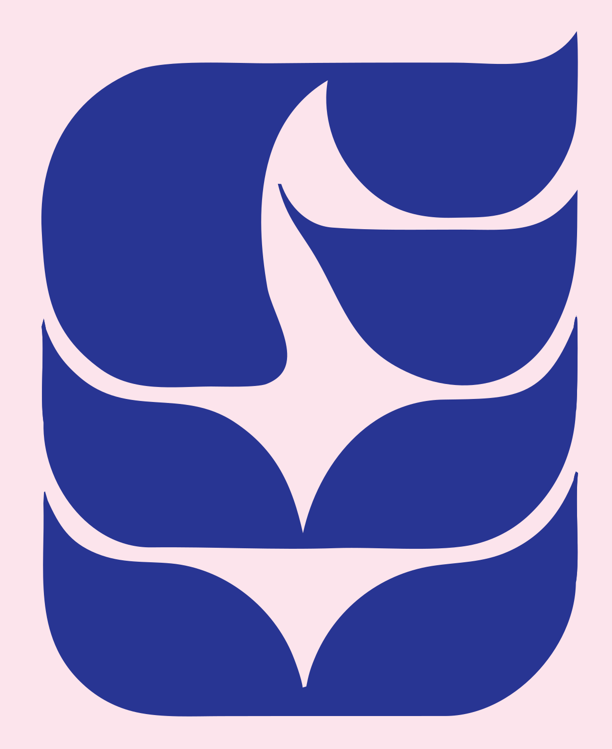 Four Petal Star Chip Logo #fce4ec/#283593