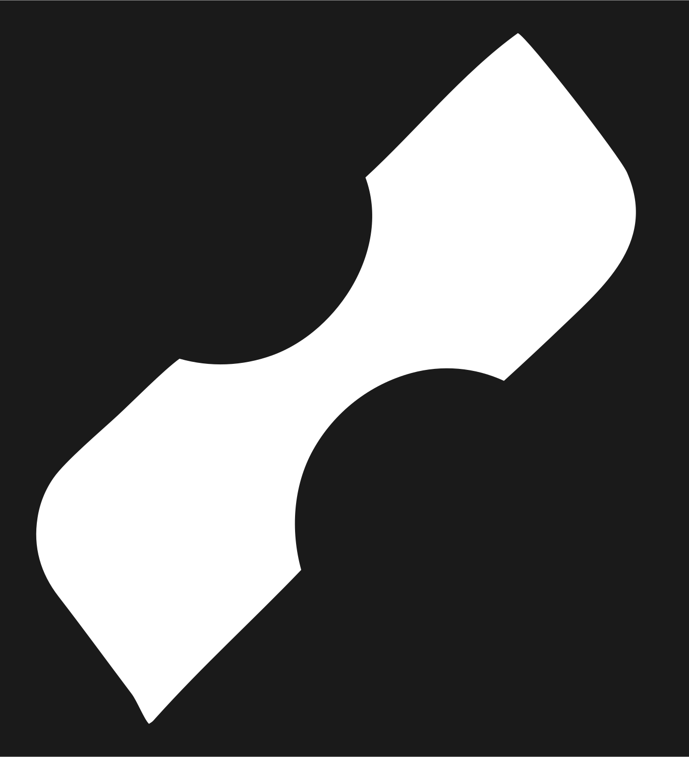 Hourglass Silhouette Chip Logo #1a1a1a/#ffffff