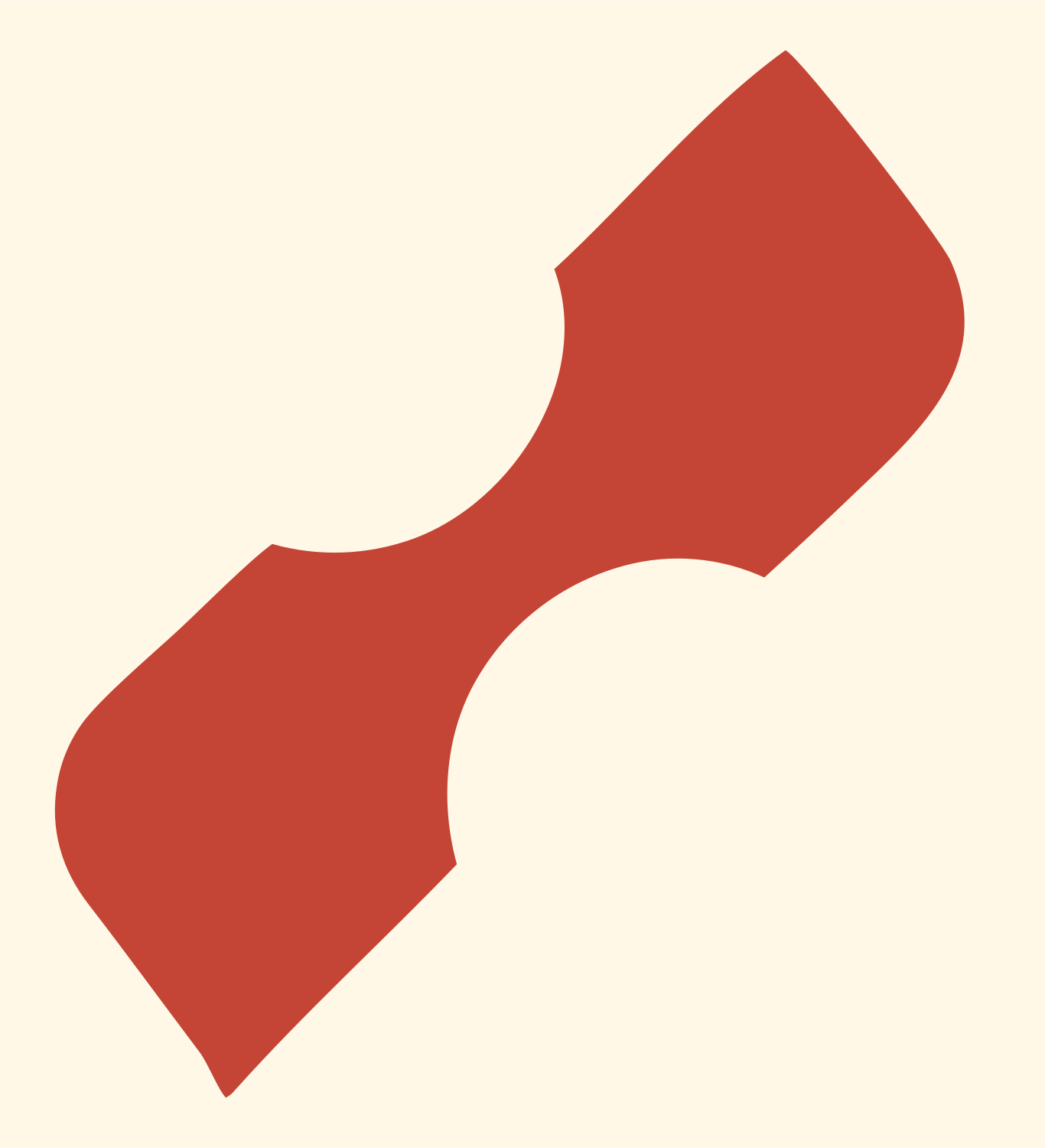 Hourglass Silhouette Chip Logo #fff8e7/#c44536