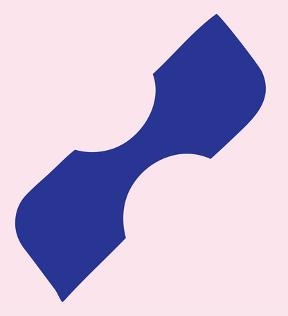 Hourglass Silhouette Chip Logo #fce4ec/#283593