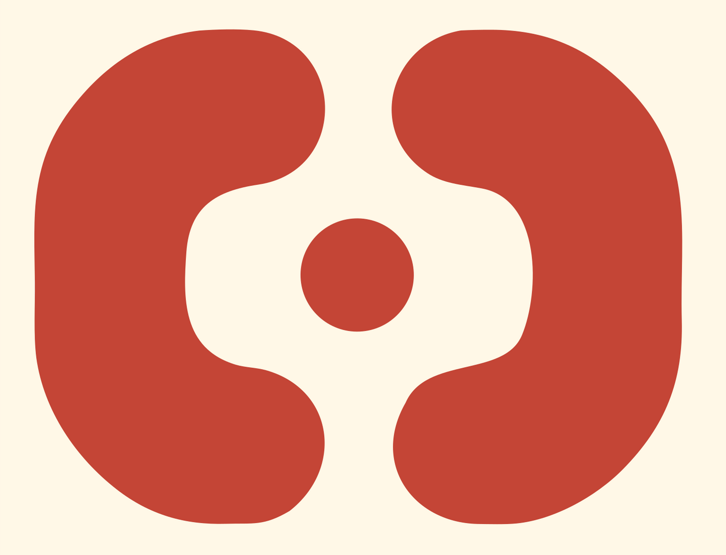 Circuit Node Dot Logo #fff8e7/#c44536