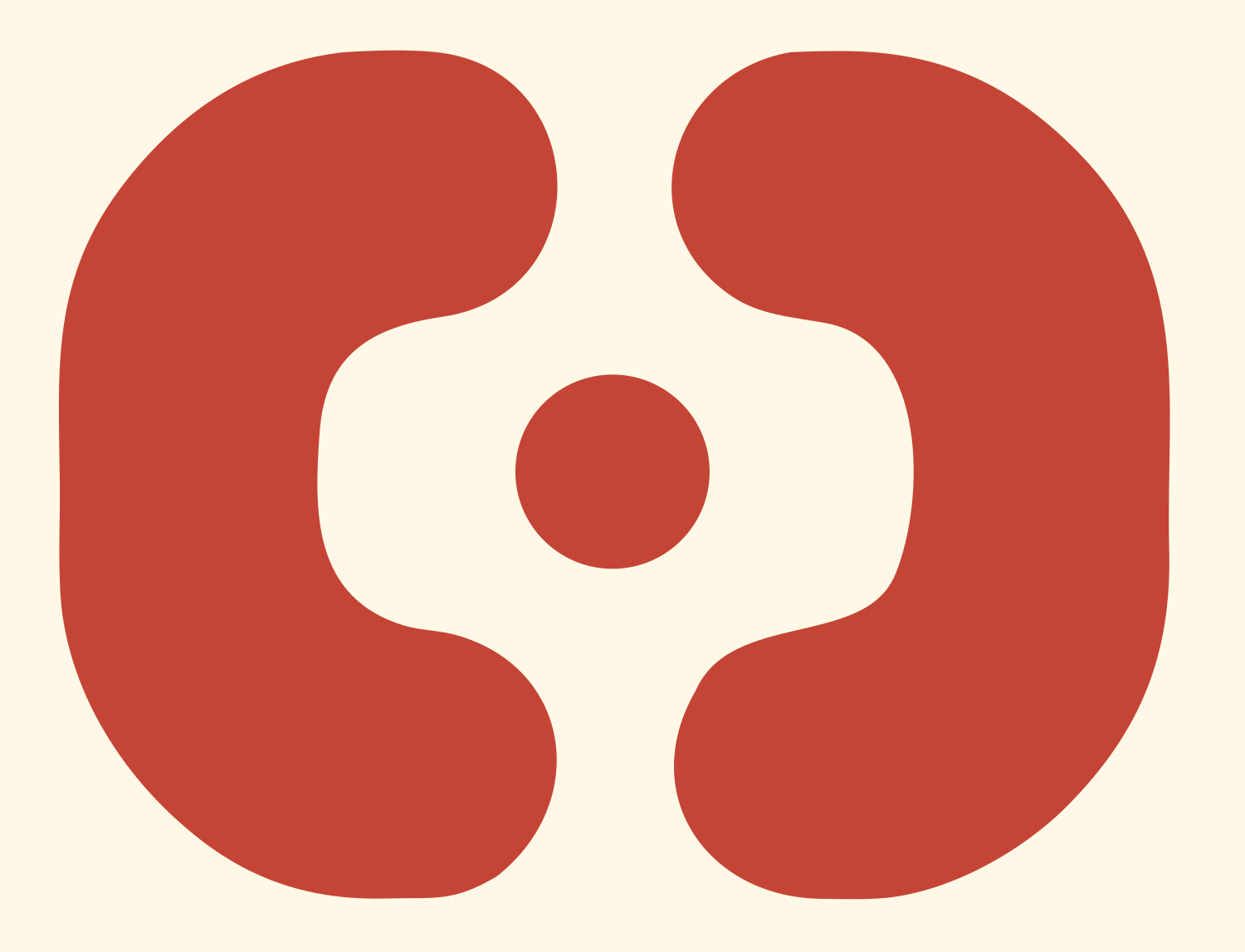 Circuit Node Dot Logo #fff8e7/#c44536