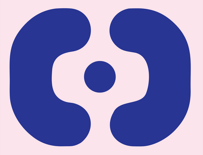 Circuit Node Dot Logo #fce4ec/#283593