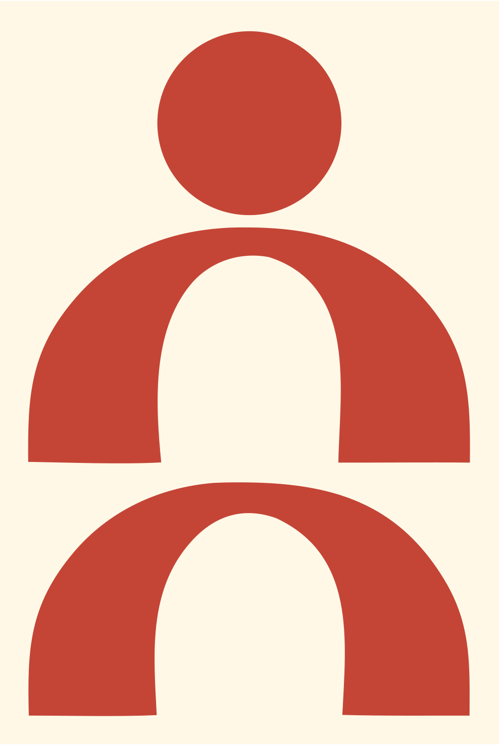 Person Arch Circuit Logo #fff8e7/#c44536