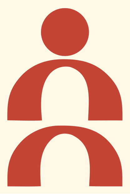 Person Arch Circuit Logo #fff8e7/#c44536