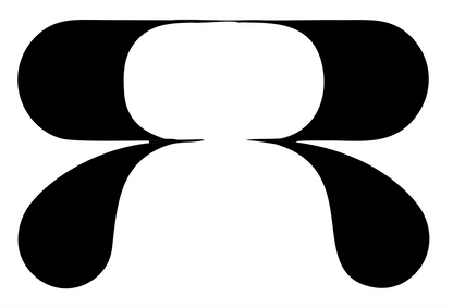 Mirrored R Circuit Logo #ffffff/#000000