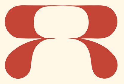 Mirrored R Circuit Logo #fff8e7/#c44536