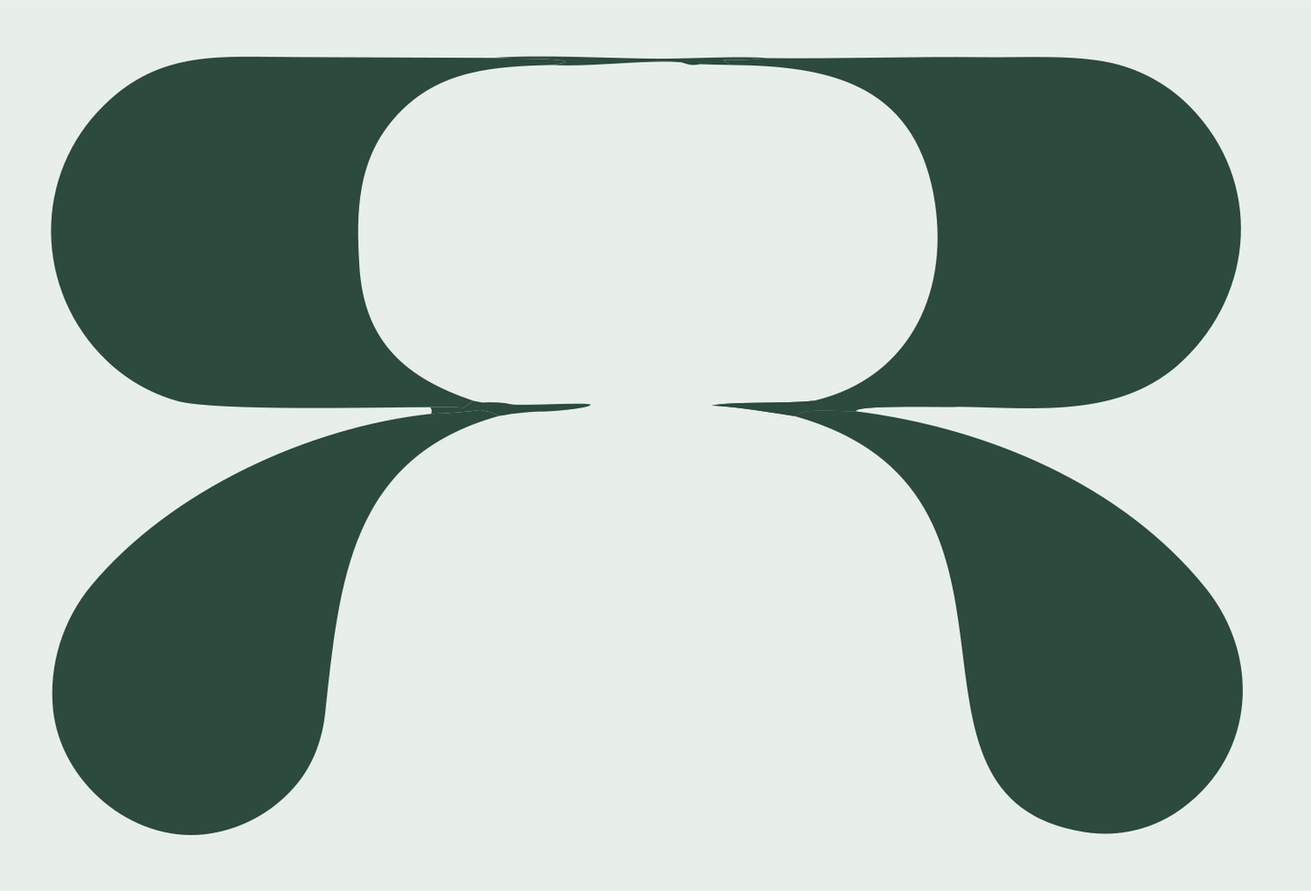 Mirrored R Circuit Logo #e8efe9/#2d4a3e