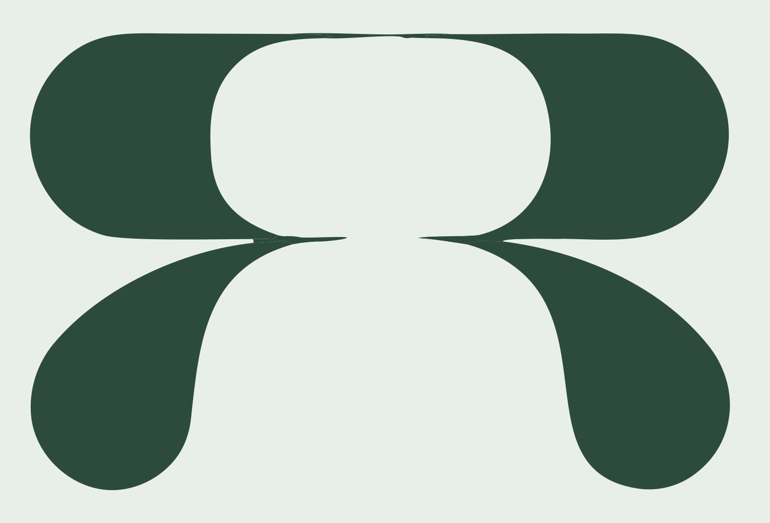 Mirrored R Circuit Logo #e8efe9/#2d4a3e