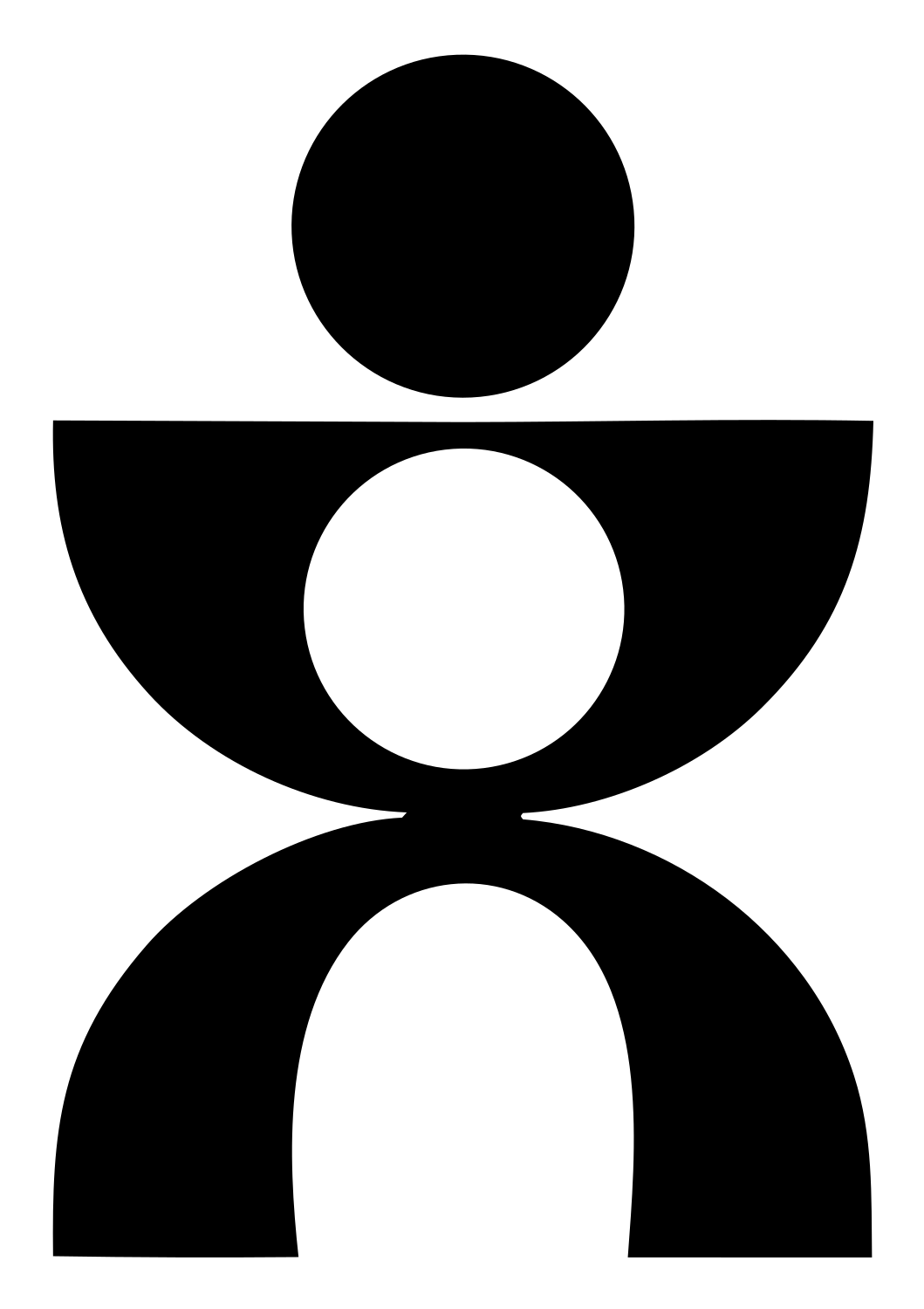 Human Figure Circuit Logo #ffffff/#000000