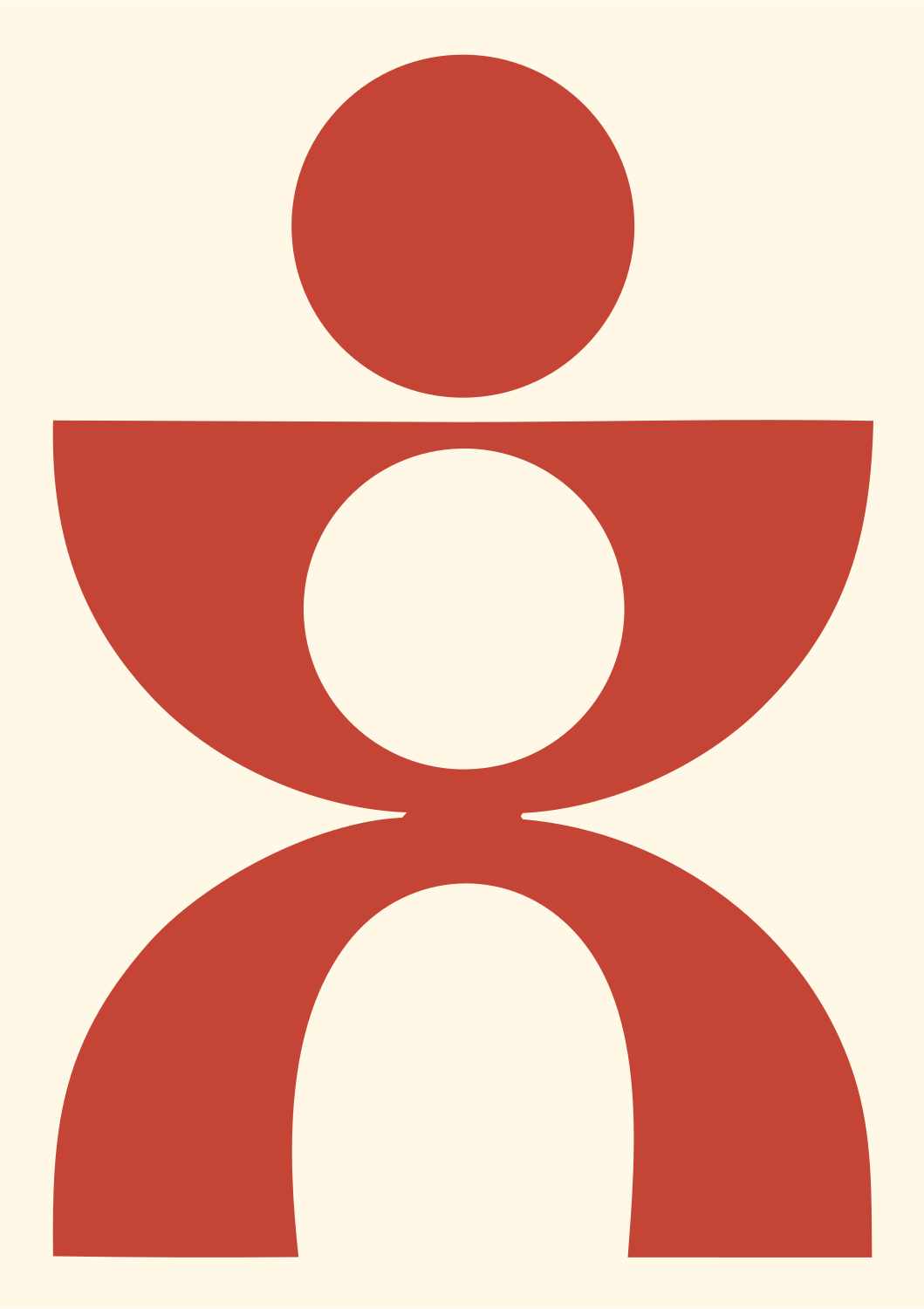 Human Figure Circuit Logo #fff8e7/#c44536
