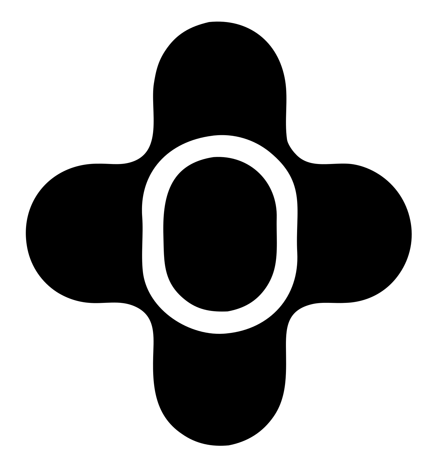 Rounded Cross Ring Logo #ffffff/#000000