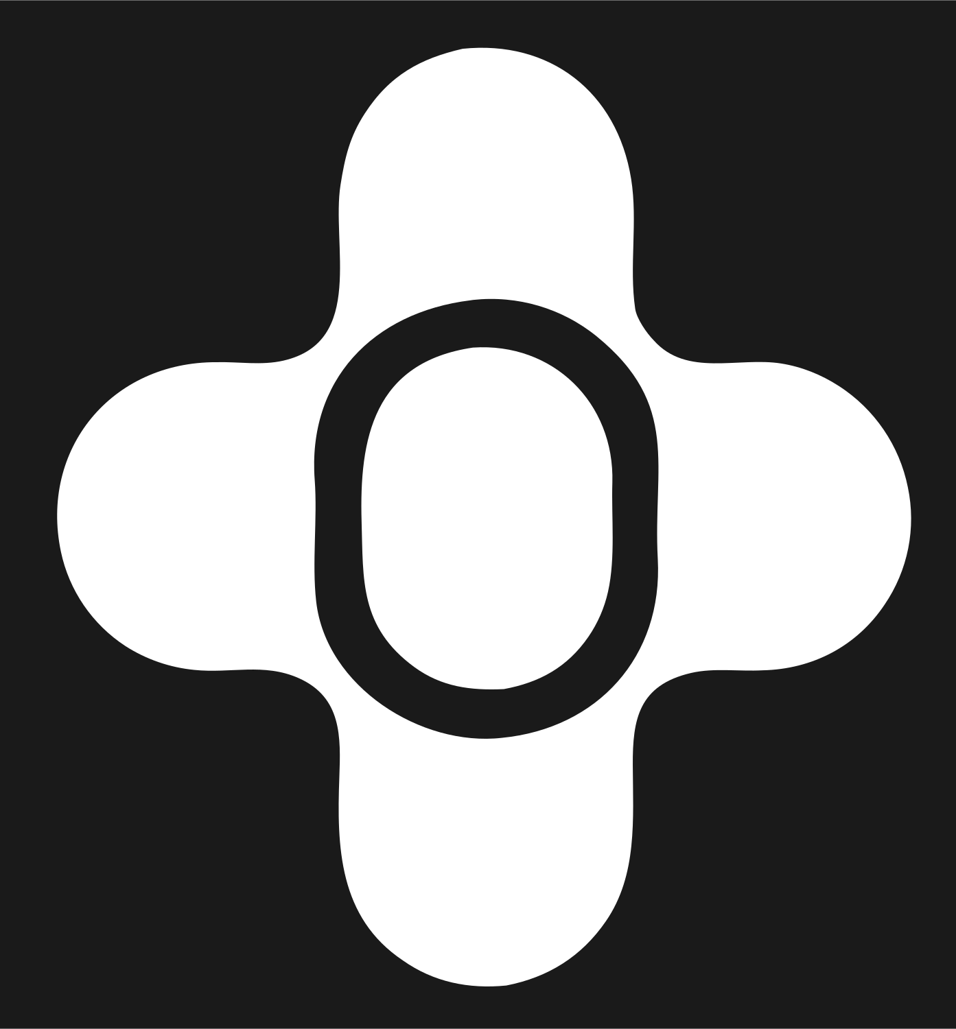 Rounded Cross Ring Logo #1a1a1a/#ffffff