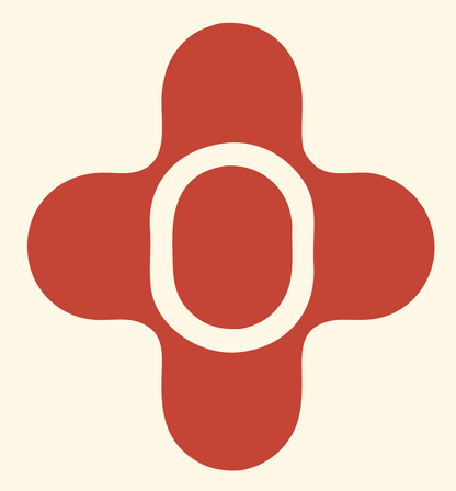 Rounded Cross Ring Logo #fff8e7/#c44536