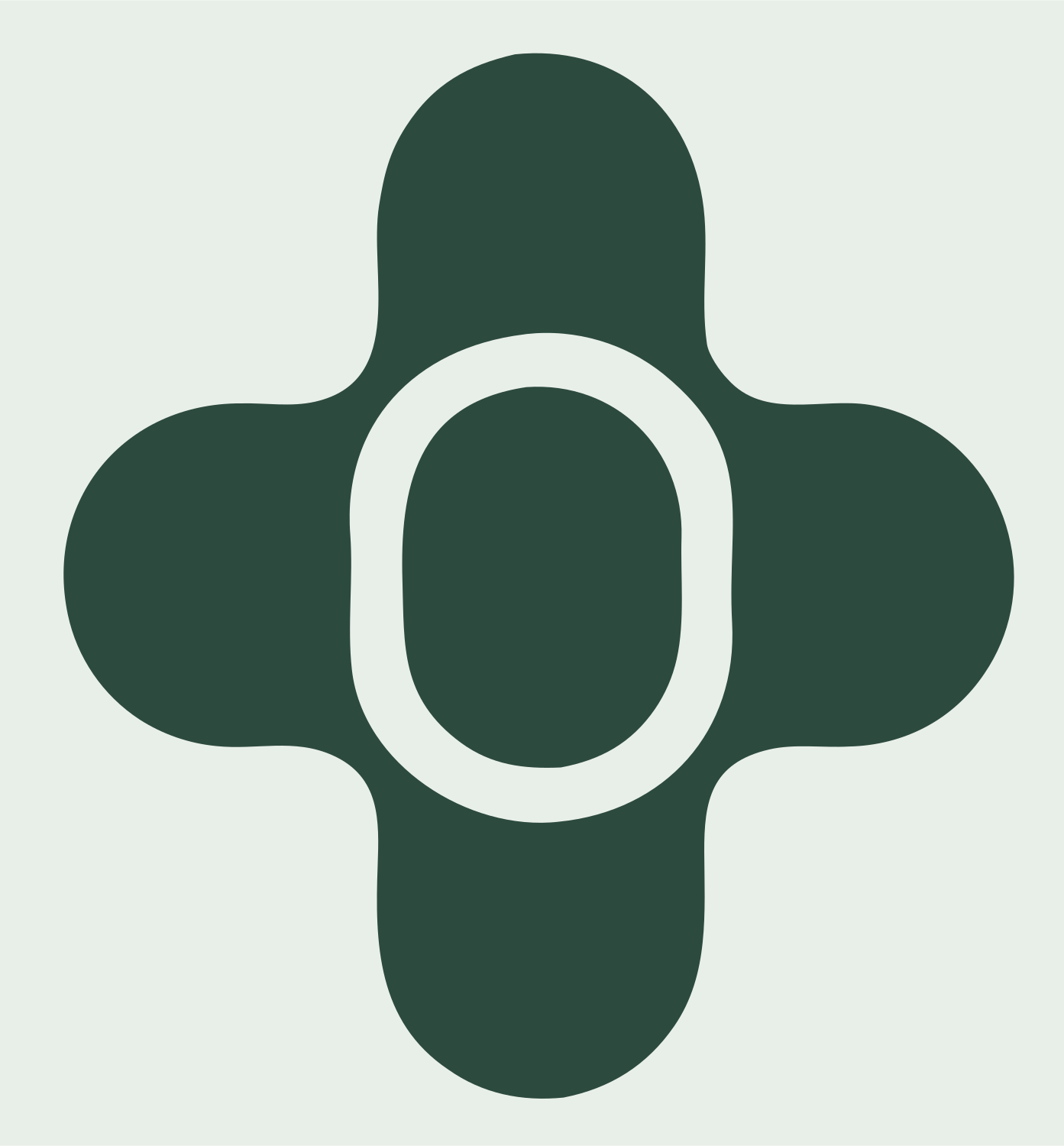 Rounded Cross Ring Logo #e8efe9/#2d4a3e