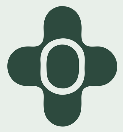 Rounded Cross Ring Logo #e8efe9/#2d4a3e