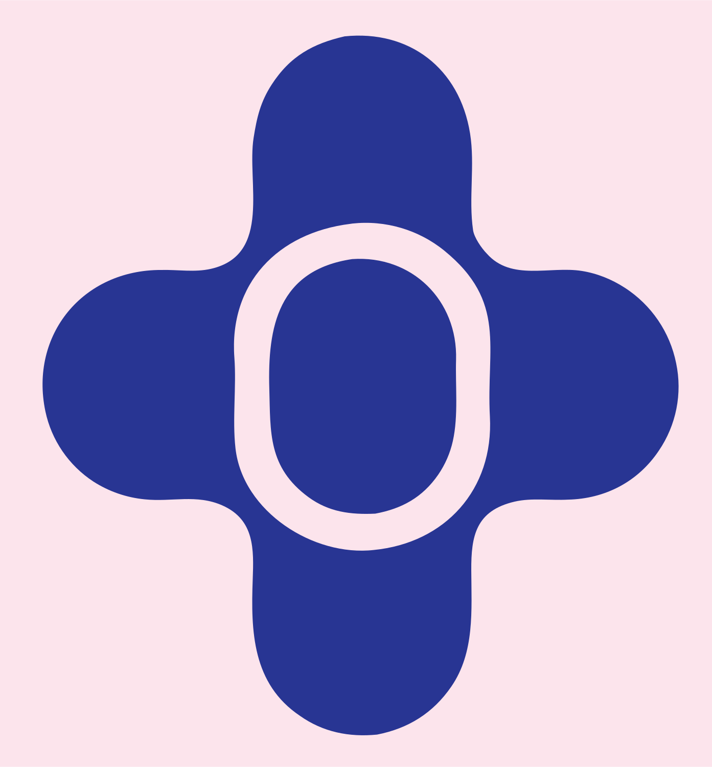 Rounded Cross Ring Logo #fce4ec/#283593