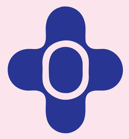 Rounded Cross Ring Logo #fce4ec/#283593