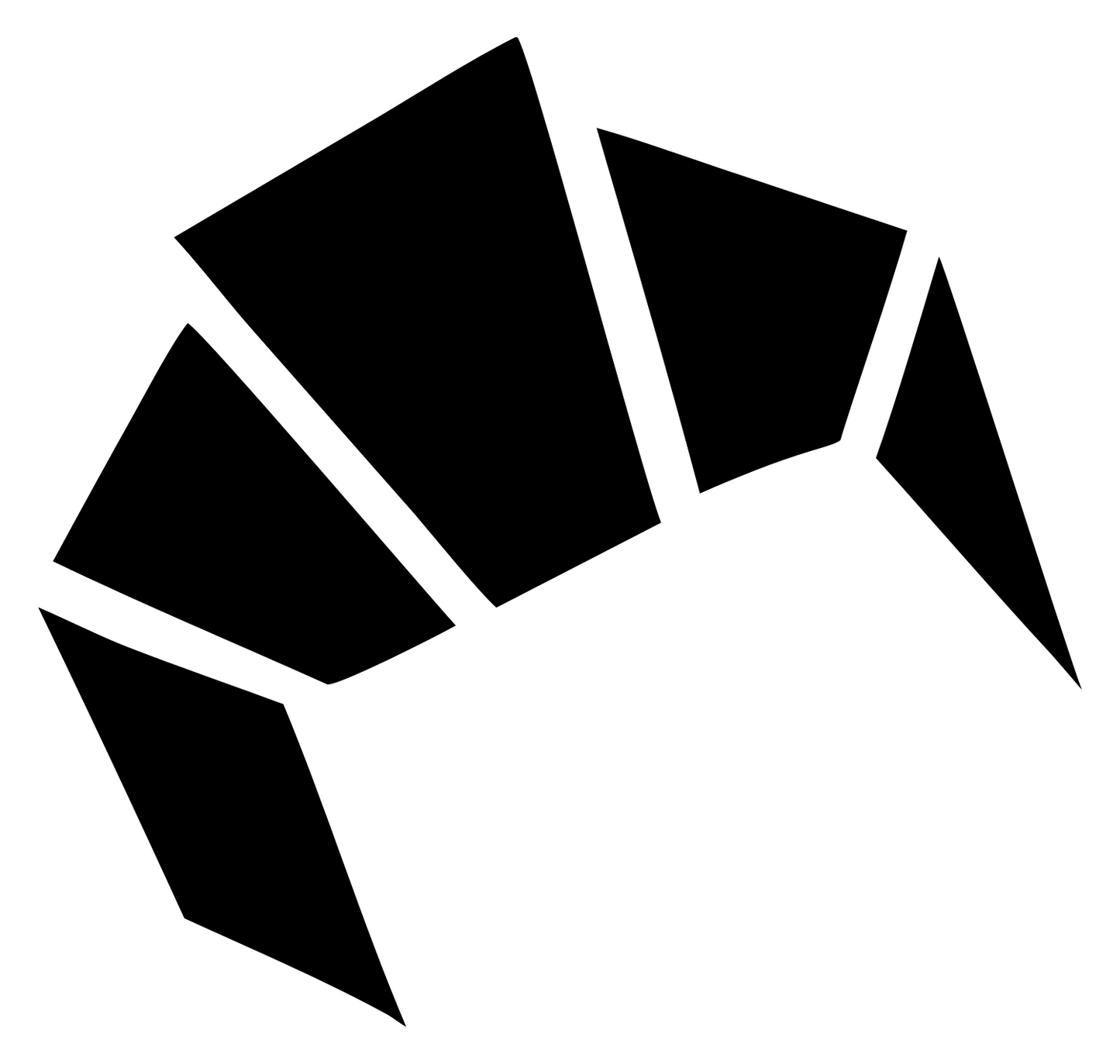 Geometric Croissant Logo #ffffff/#000000