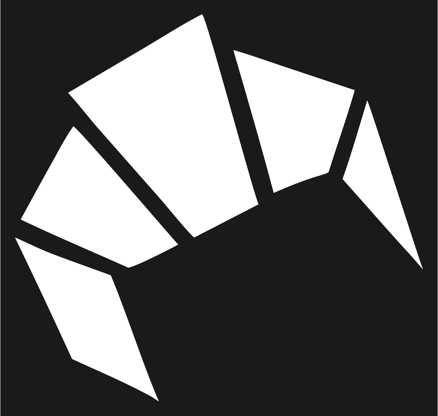 Geometric Croissant Logo #1a1a1a/#ffffff