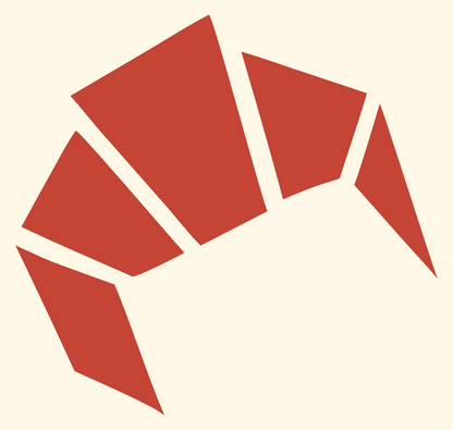 Geometric Croissant Logo #fff8e7/#c44536