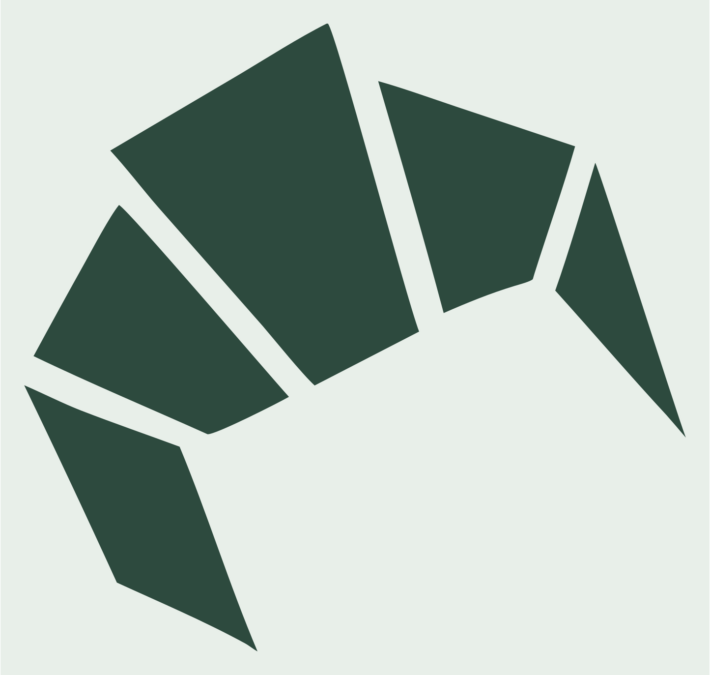 Geometric Croissant Logo #e8efe9/#2d4a3e