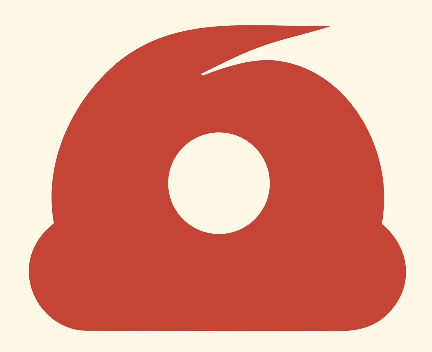 Bagel Silhouette Logo #fff8e7/#c44536