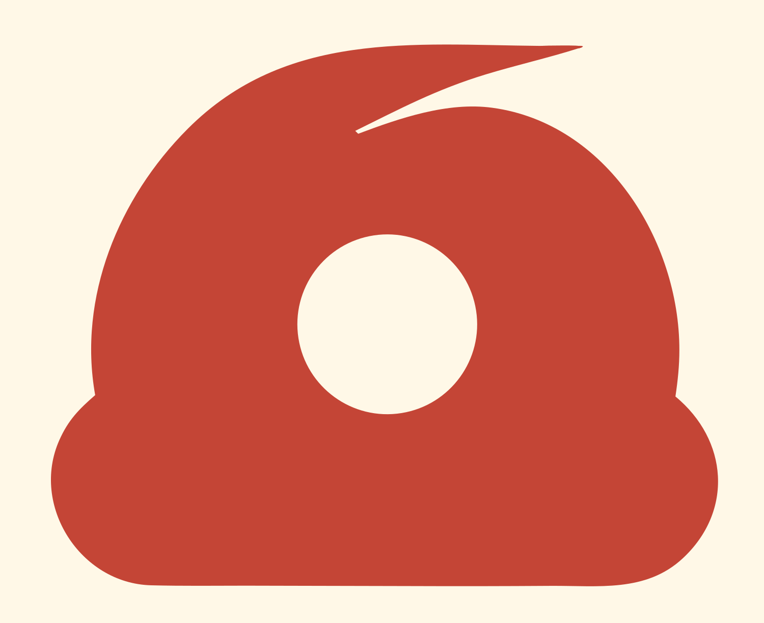 Bagel Silhouette Logo #fff8e7/#c44536