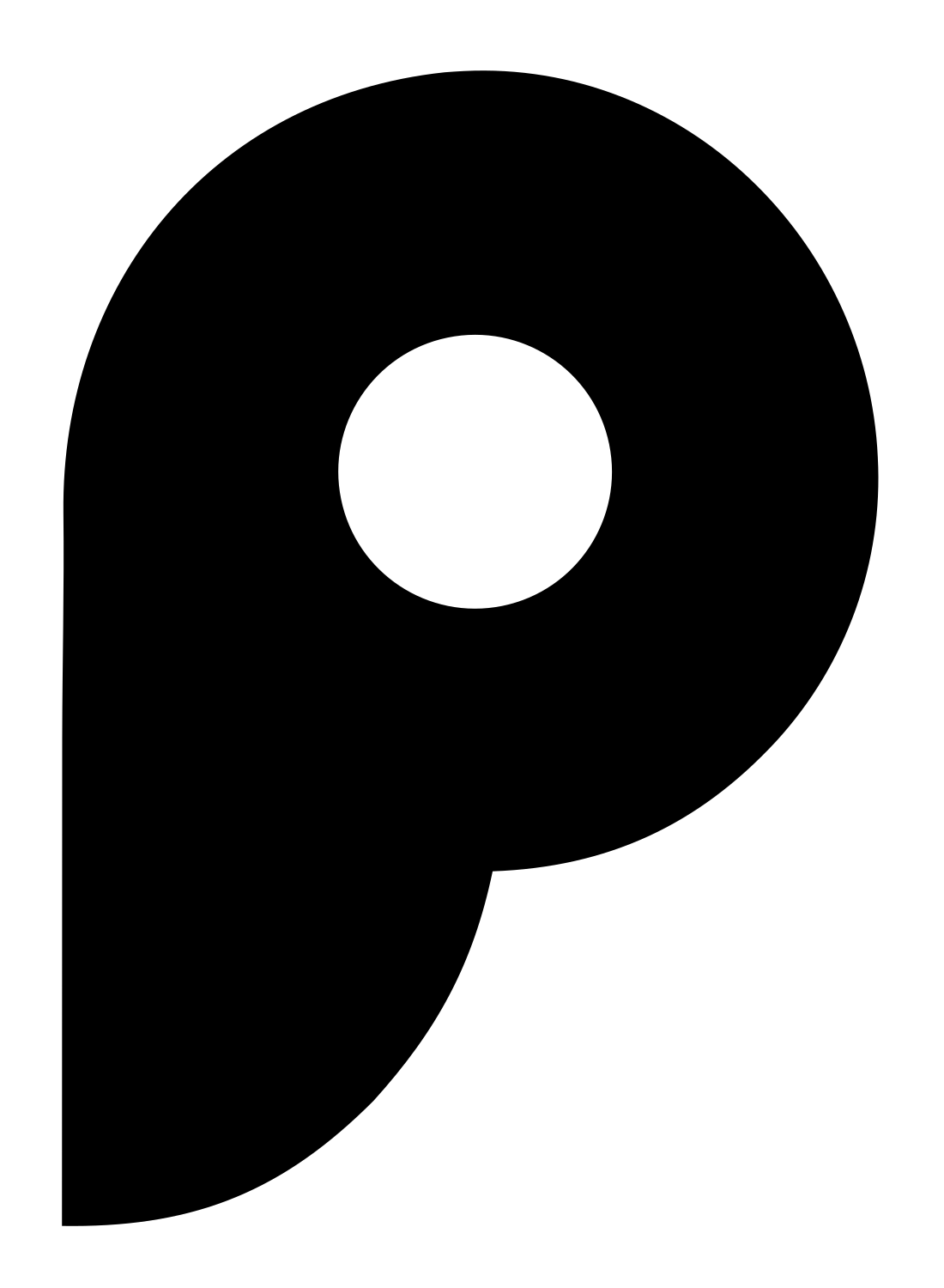 Letter P Bagel Logo #ffffff/#000000