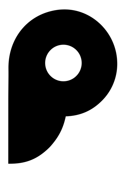 Letter P Bagel Logo #ffffff/#000000