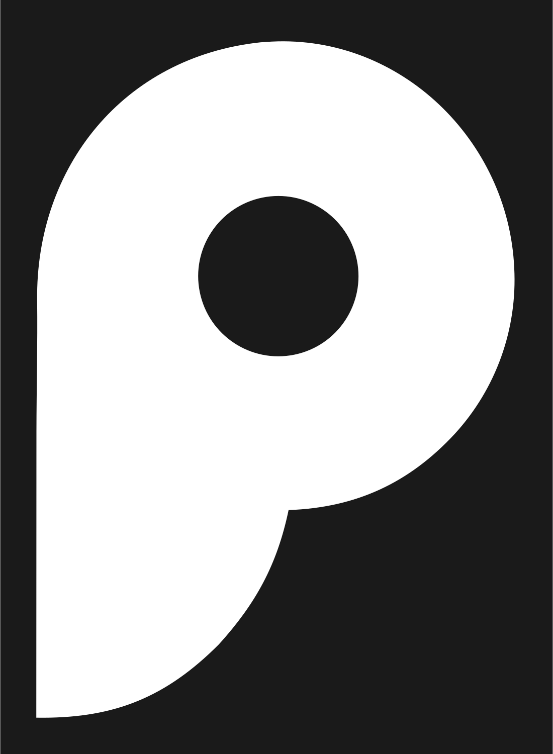 Letter P Bagel Logo #1a1a1a/#ffffff
