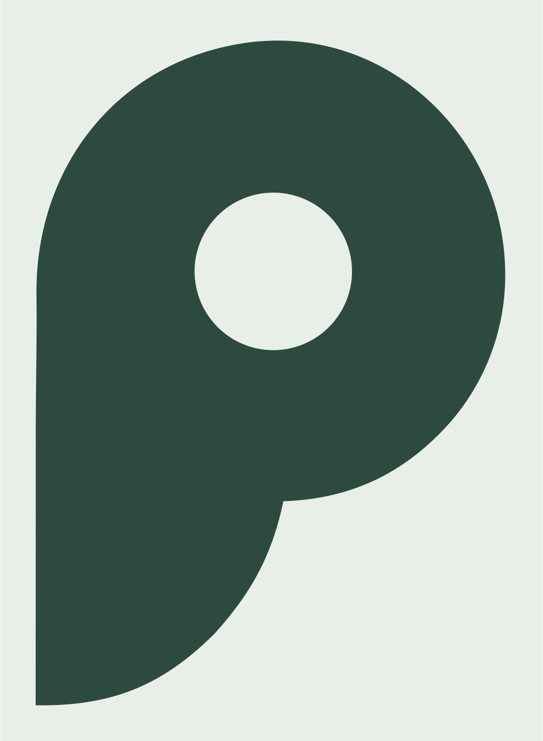 Letter P Bagel Logo #e8efe9/#2d4a3e