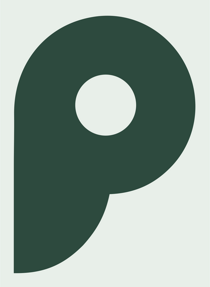 Letter P Bagel Logo #e8efe9/#2d4a3e