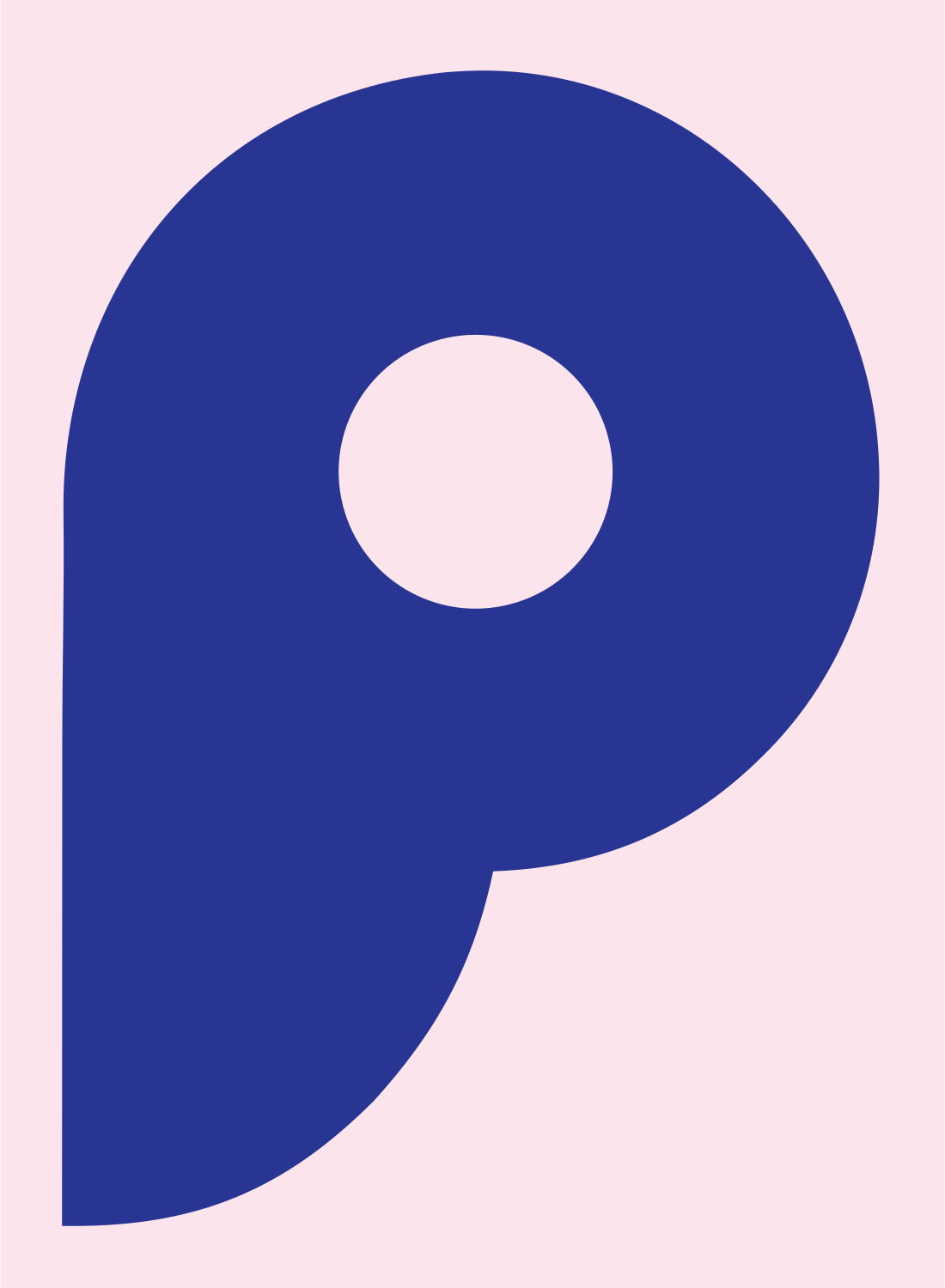 Letter P Bagel Logo #fce4ec/#283593