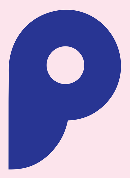 Letter P Bagel Logo #fce4ec/#283593