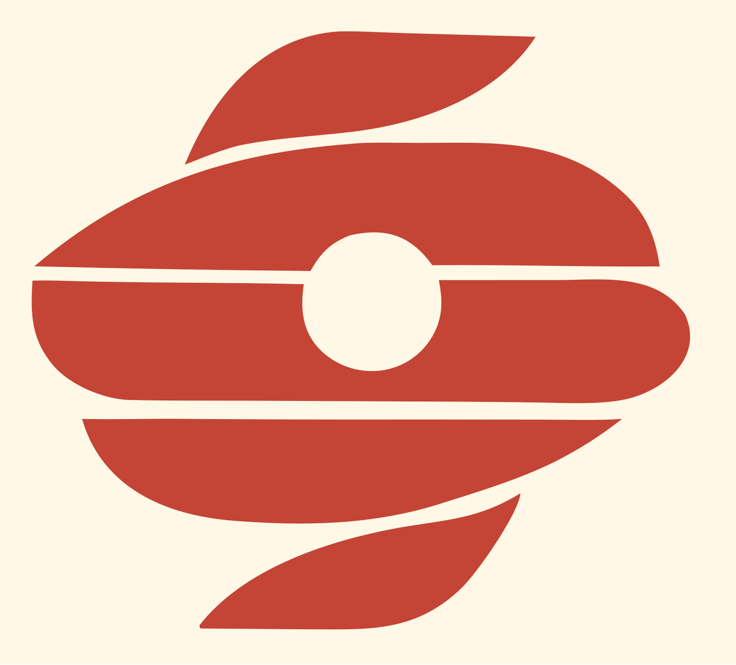 Sliced Bagel Bold Logo #fff8e7/#c44536