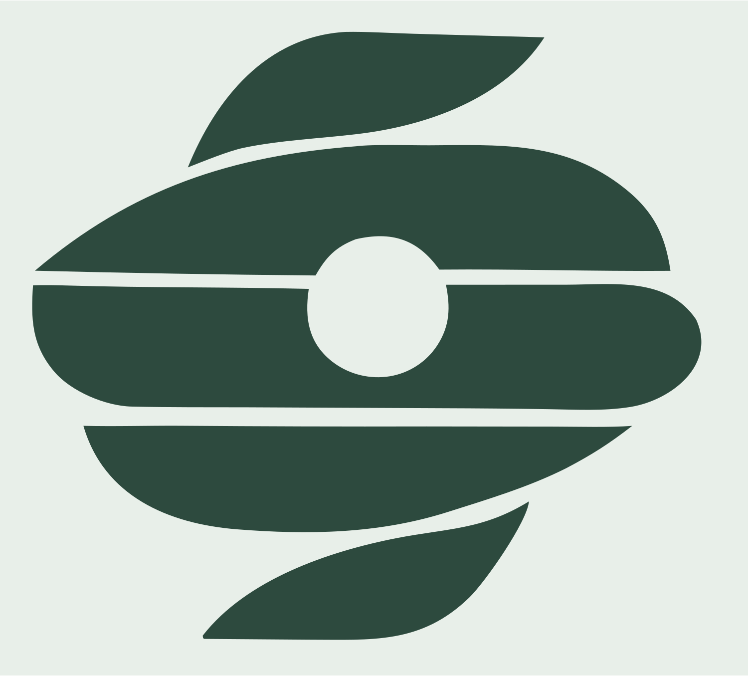 Sliced Bagel Bold Logo #e8efe9/#2d4a3e