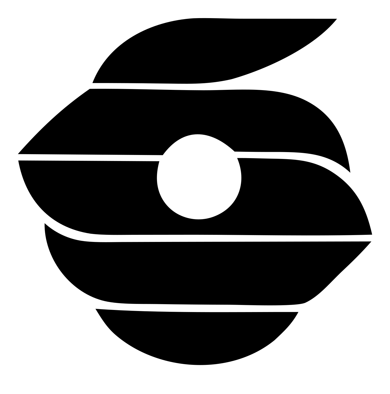 Striped Bagel Circle Logo #ffffff/#000000