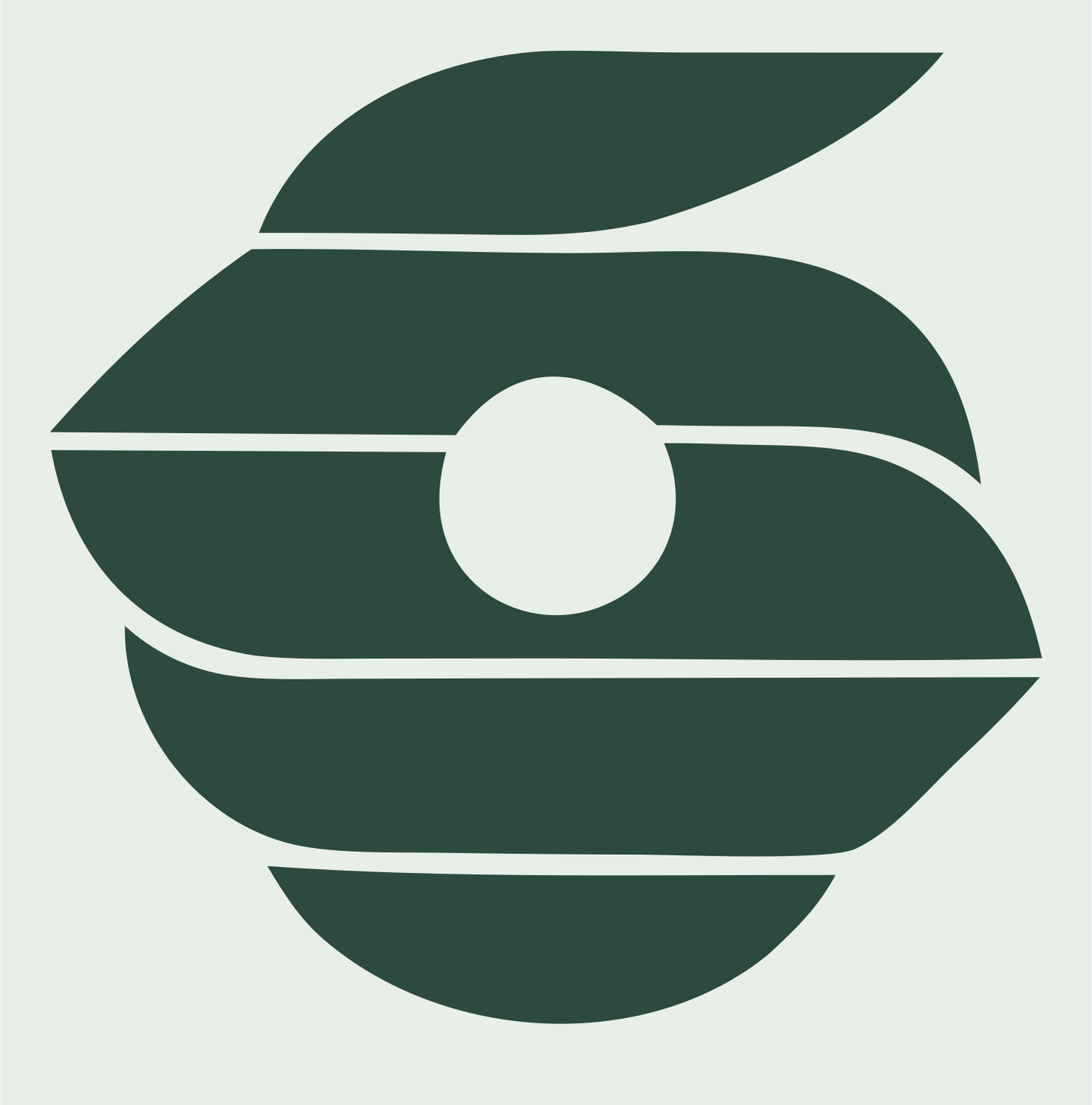 Striped Bagel Circle Logo #e8efe9/#2d4a3e