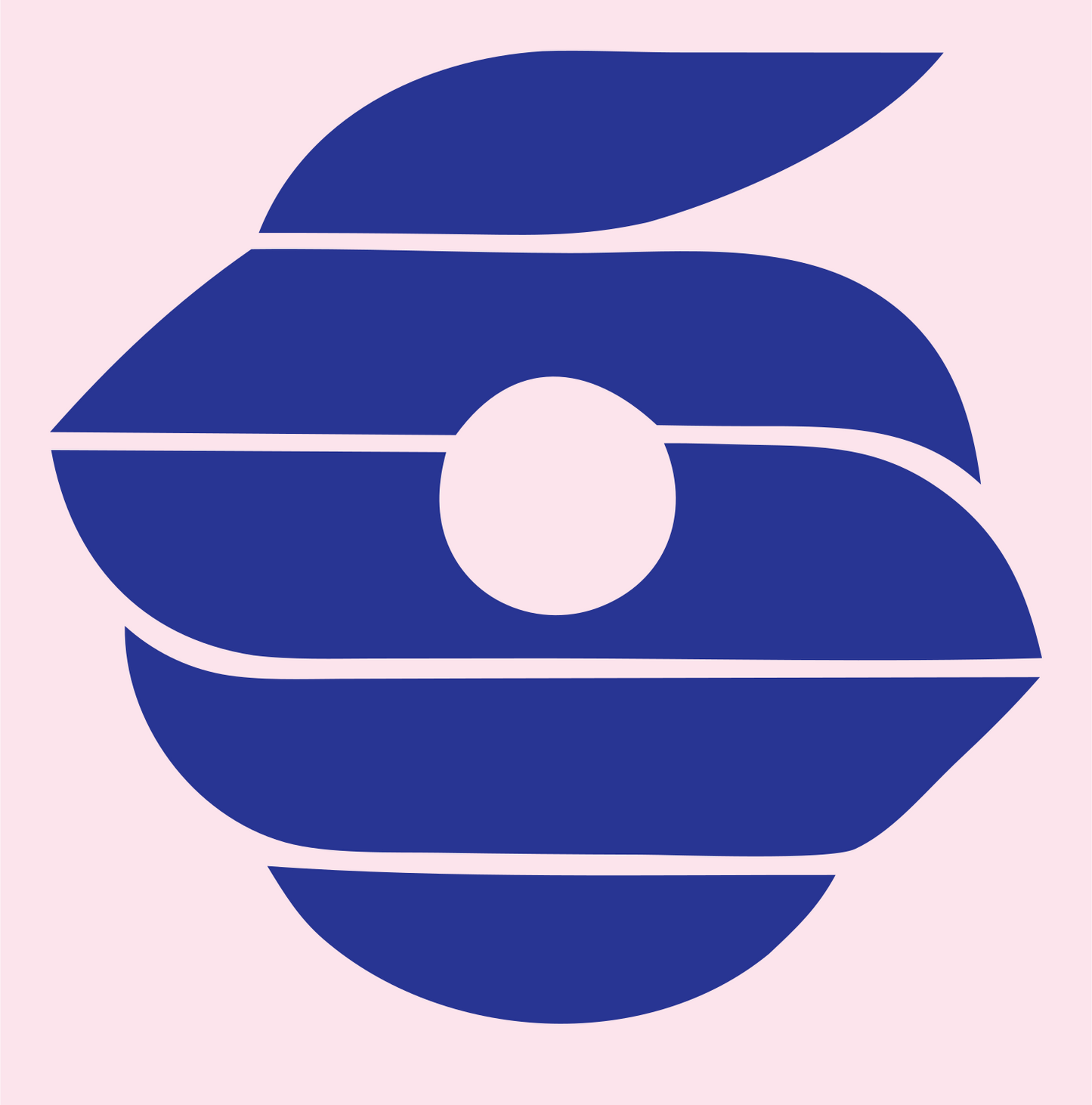 Striped Bagel Circle Logo #fce4ec/#283593