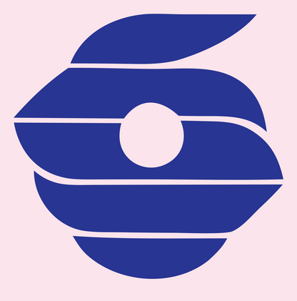 Striped Bagel Circle Logo #fce4ec/#283593