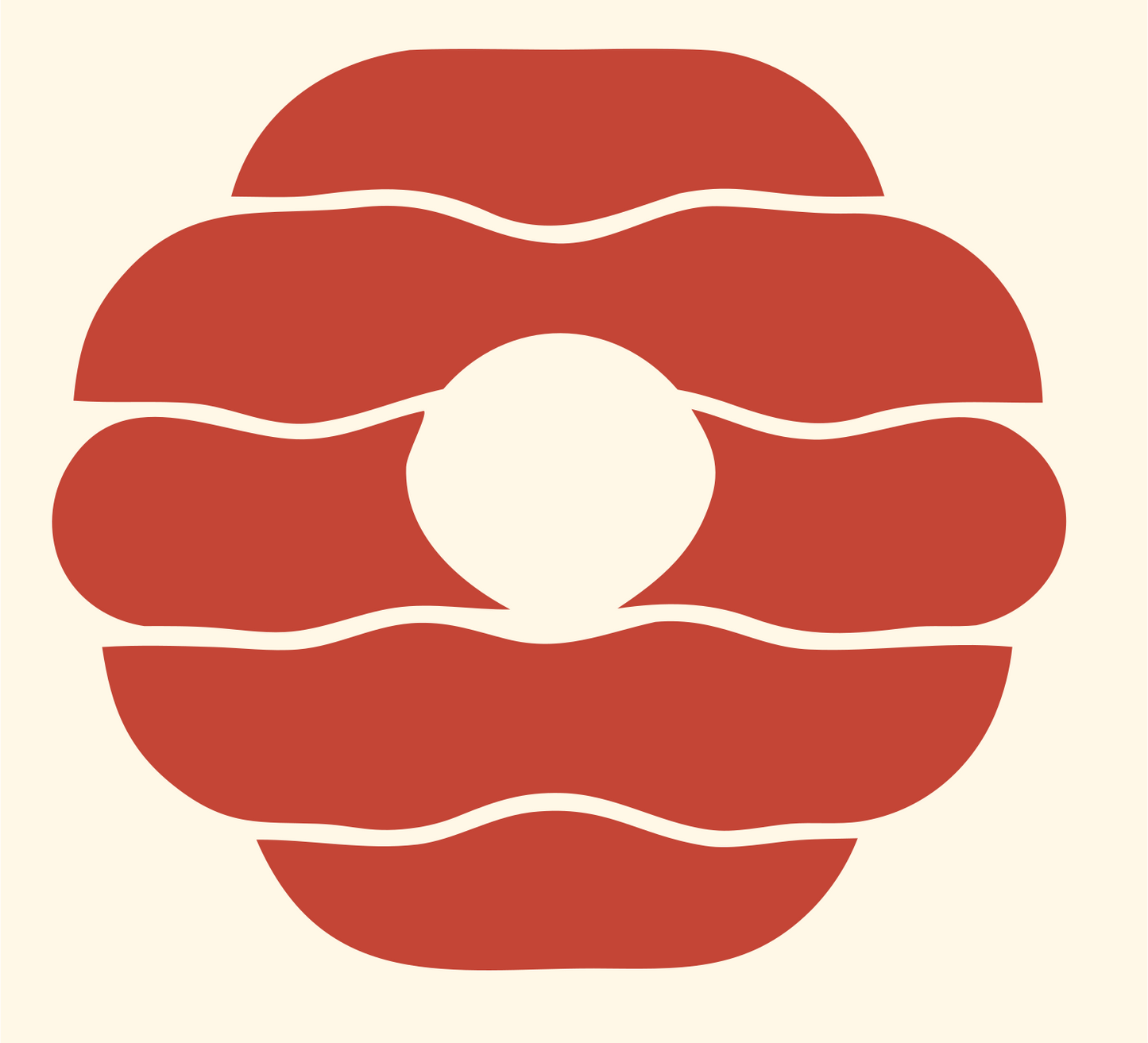 Bagel Pearl Center Logo #fff8e7/#c44536