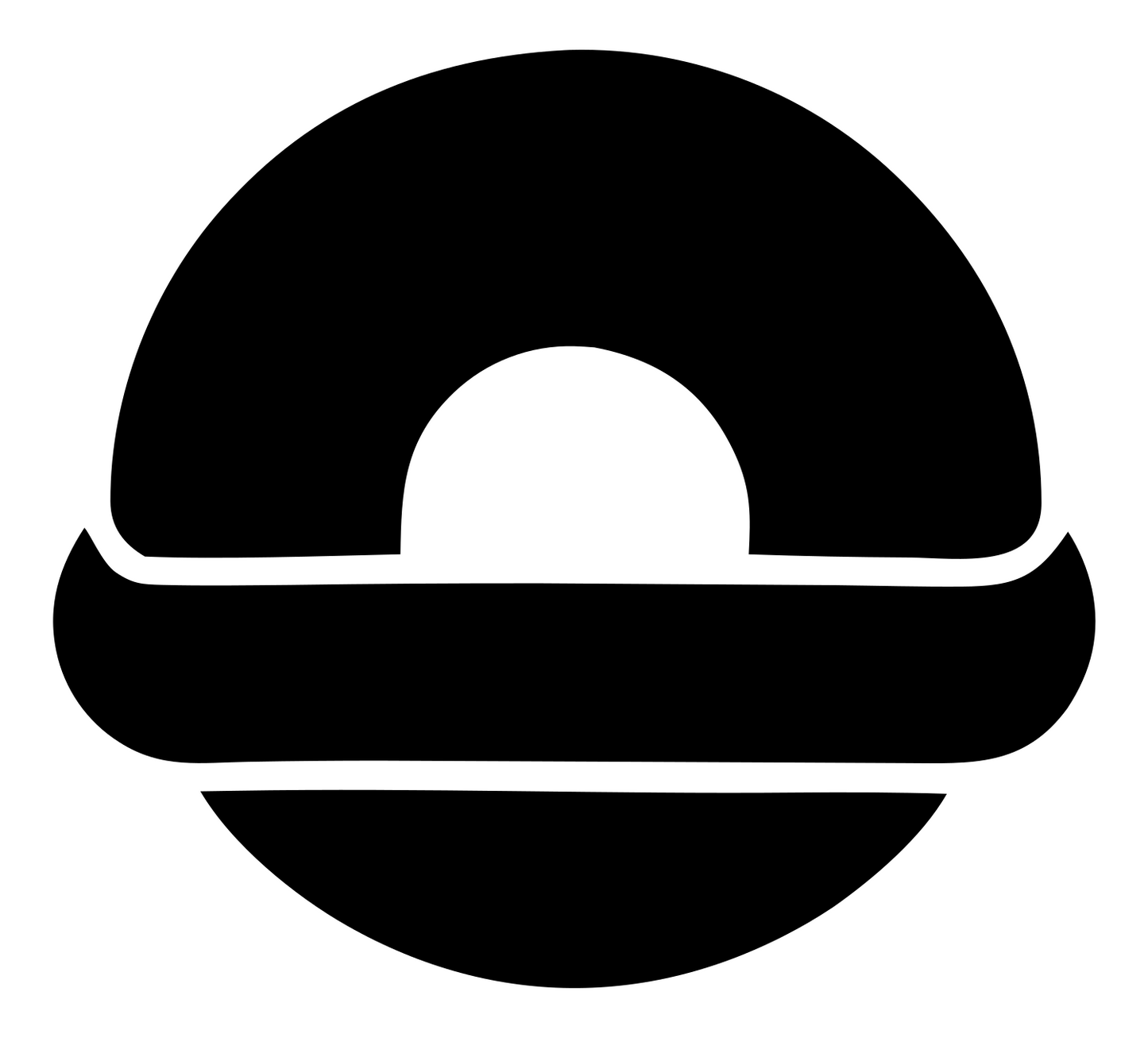 Split Circle Bagel Logo #ffffff/#000000
