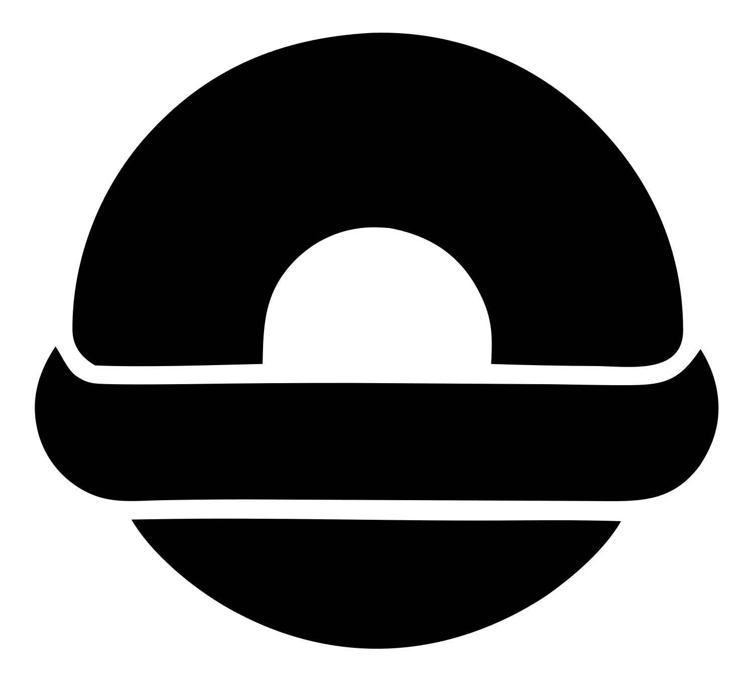 Split Circle Bagel Logo #ffffff/#000000