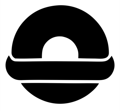 Split Circle Bagel Logo #ffffff/#000000